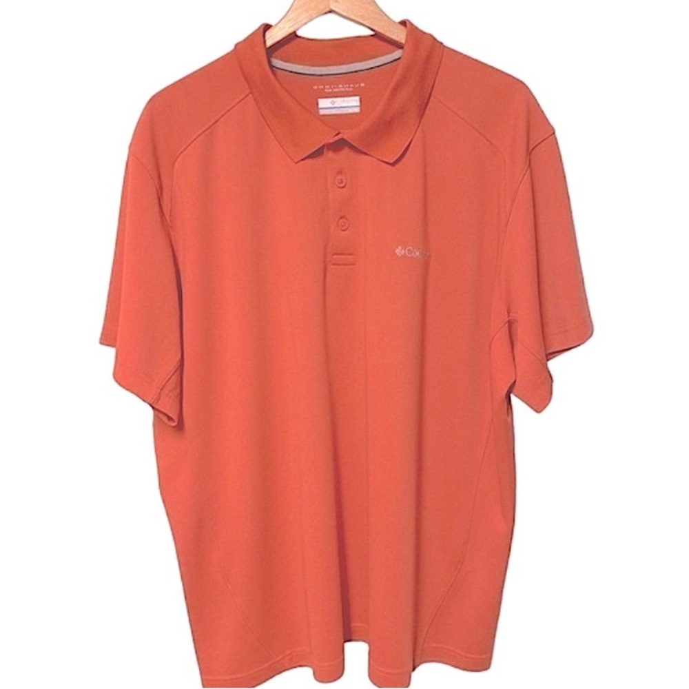 COLUMBIA Omni-Shade Sun
Protection Short Sleeve Activewear Golf Polo Orange XL